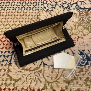 Vintage 50s Evening Bag Bobbie Jerome Vanity Clutch Black Purse Handbag 1950s